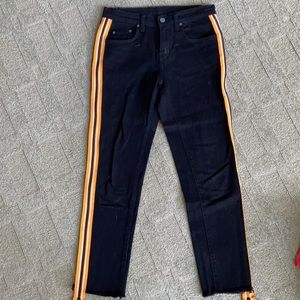 CARMAR black denim with zippers down side